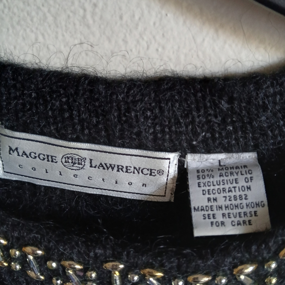 Maggie Lawrence Vtg Mohair Whimisgoth Black Sweater Size Large - Picture 8 of 13